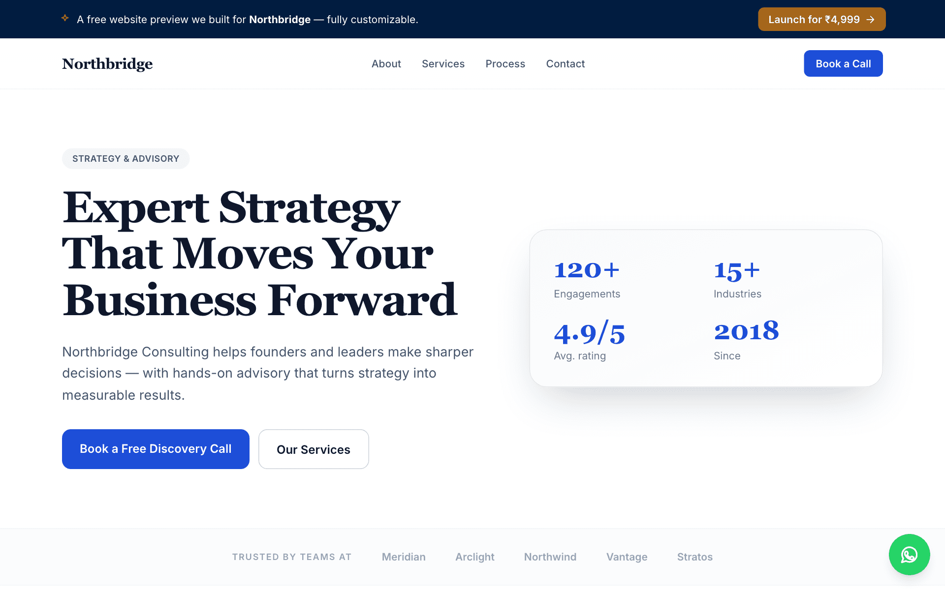 Preview of the Consulting Company demo website