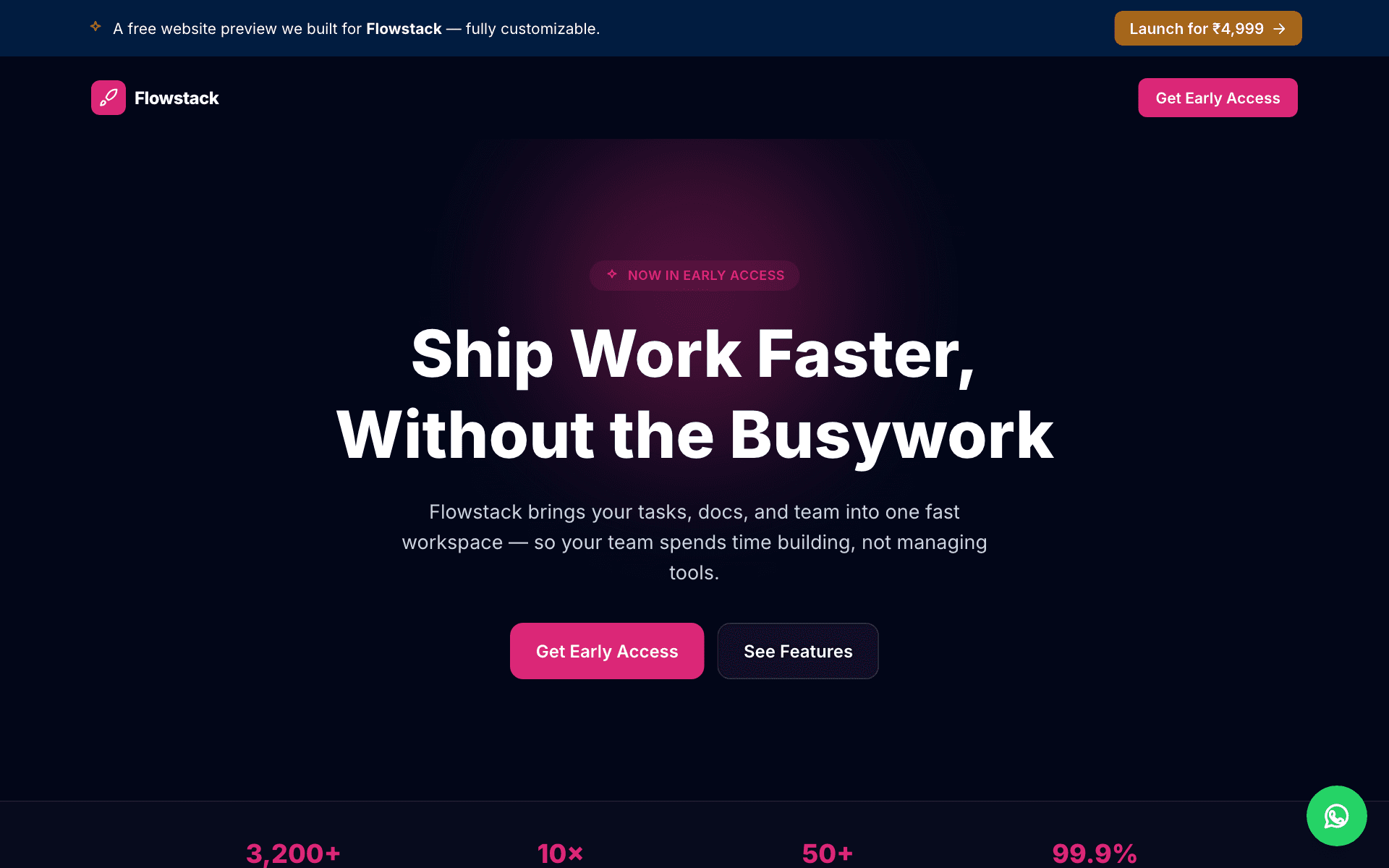 Preview of the Startup Landing Page demo website